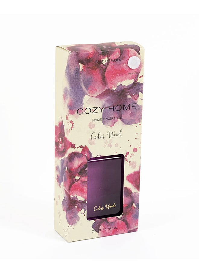 Cozy Home Cedar Wood Reed Diffuser, Lilac & Black - 200ml