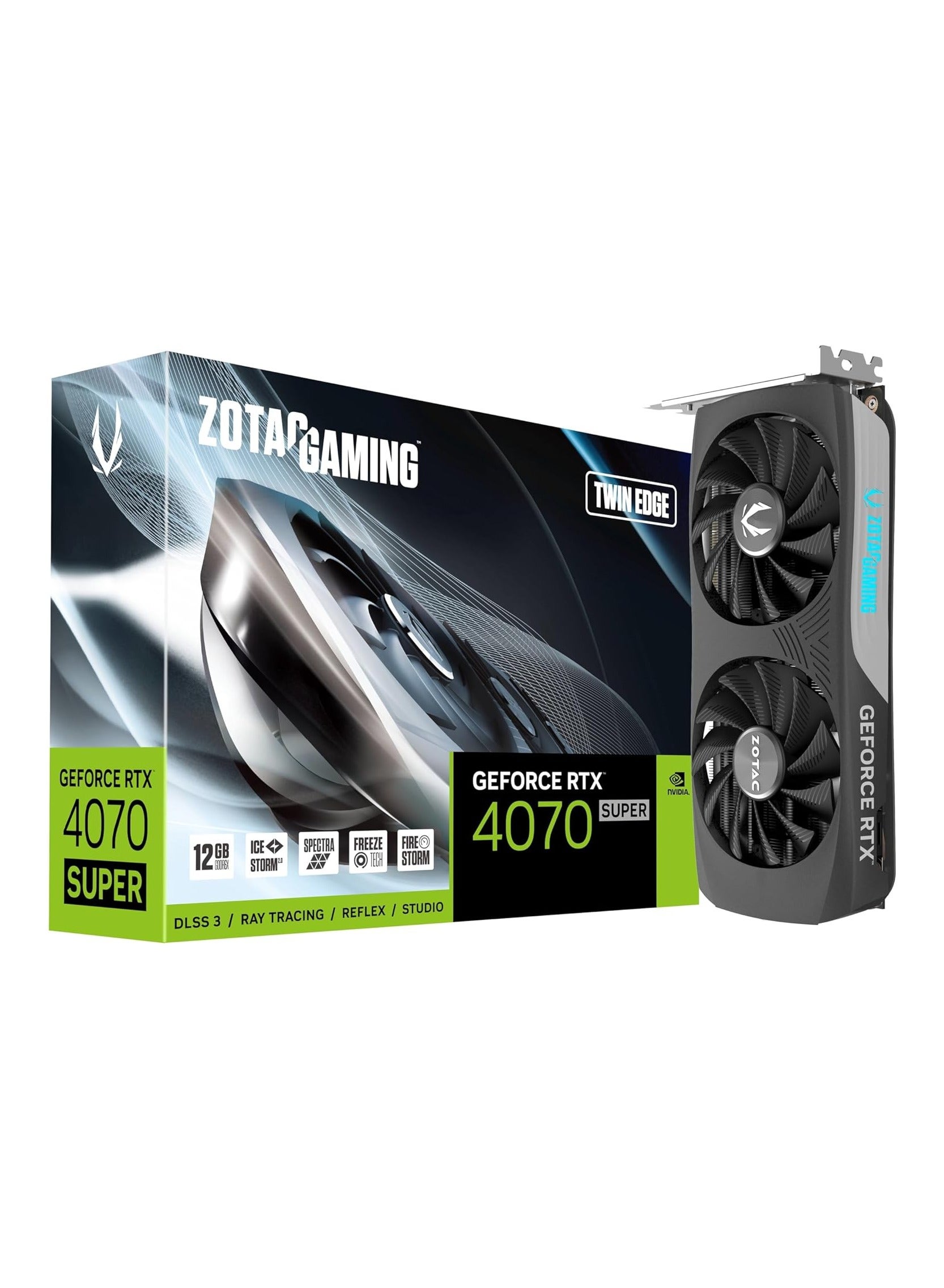 ZOTAC Gaming GeForce RTX 4070 Super Twin Edge DLSS 3 12GB GDDR6X 192-bit 21 Gbps PCIE 4.0 Compact Gaming Graphics Card, IceStorm 2.0 Advanced Cooling, Spectra RGB Lighting,...